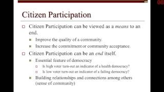 Lecture 11  Empowerment \u0026 Citizen Participation