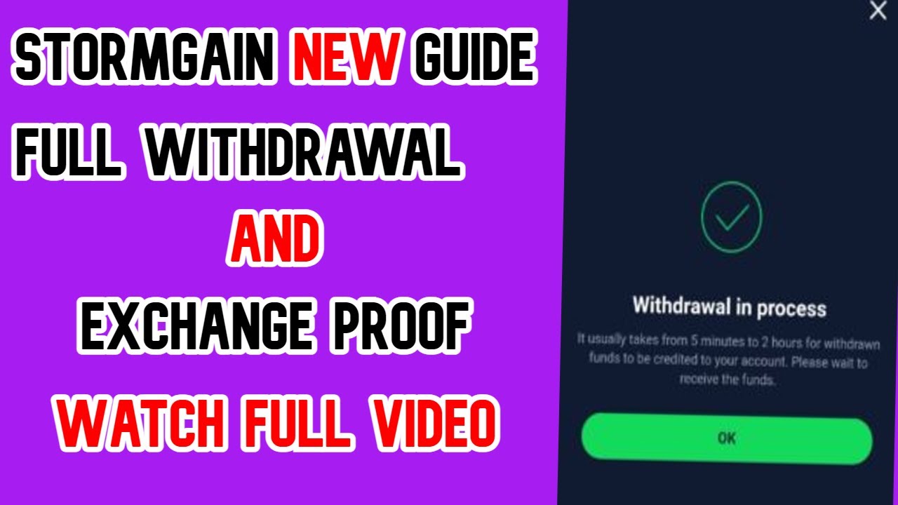 Best Stormgain Withdrawal And Exchange Guide With Proof | Earn Money ...