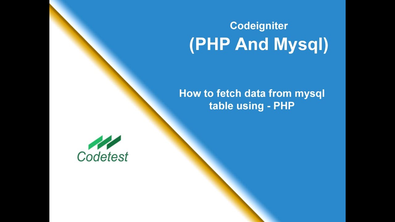 How To Fetch Data From MySQL Table Using - PHP - YouTube