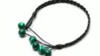 Women's natural stone malachite bead bracelet and necklace