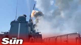 Russian warship launches missiles at Ukrainian targets