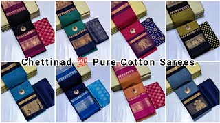 Chettinad 💯 Pure Cotton Sarees 💥 ☎️9655430091 💥 Saree Without Blouse ₹630+$ #cottonsaree #handloom