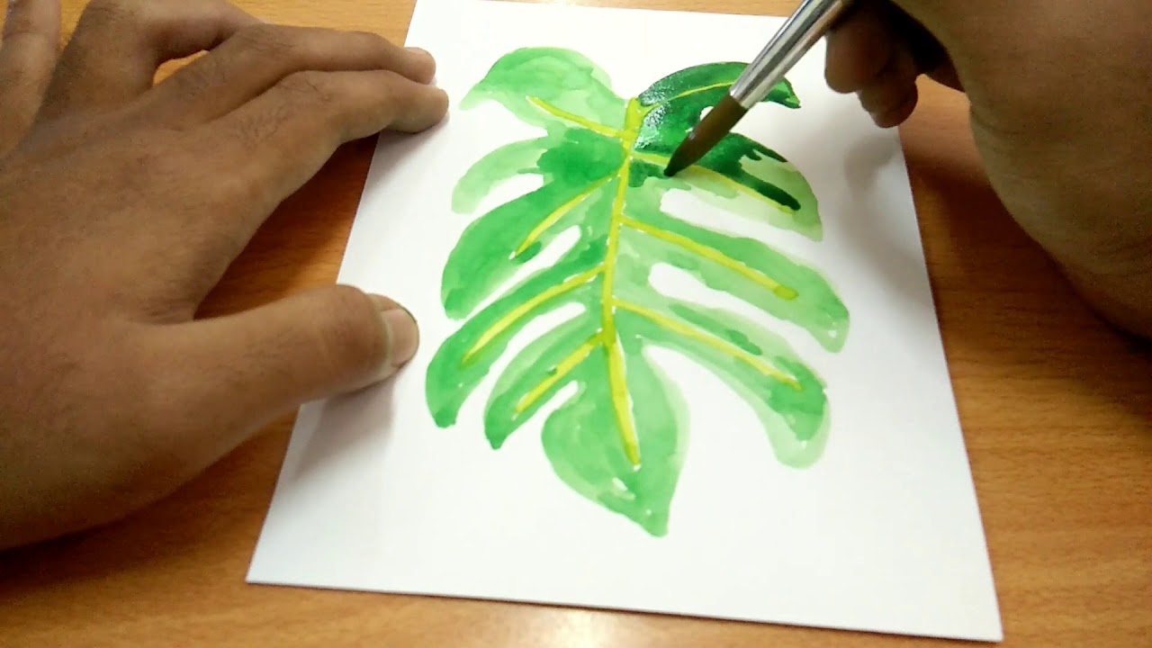 Watercolor Painting Leaf Youtube