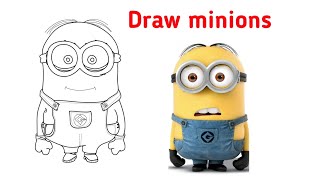 How to draw Minion - Despicable Me, Draw cartoon characters, drawing, cartoon minion, trend cartoons
