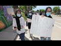 More than 300 supporters march in protest organized by two Milwaukee teenagers of the Muslim faith.