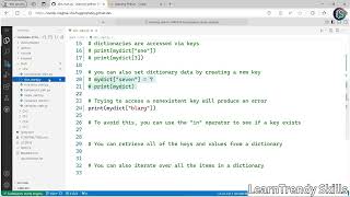 Dictionary Data Types | Learning Python Course
