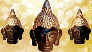 How to make Clay Mural Buddha with Plastic bottle | Craft from waste | Shilpkar Craft