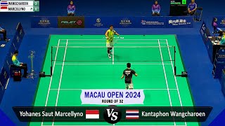 Yohanes Saut Marcellyno vs Kantaphon Wangcharoen - Macau Open 2024 Badminton - R32