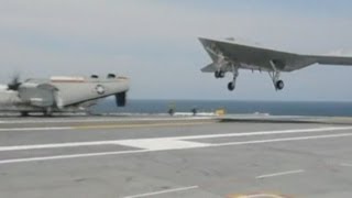 Unmanned X-47B jet lands on US Navy aircraft carrier USS George H.W.Bush