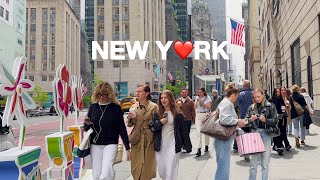 [4K]🇺🇸NYC Spring Walk🗽5th Ave Blooms in New York City🌷🌸Strolling in Midtown Manh