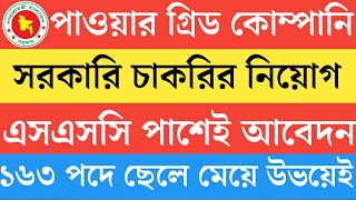 এসএসসি পাশেই ১৬৩ পদে পাওয়ার গ্রিড কোম্পানি নিয়োগ বিজ্ঞপ্তি ২০২৪। পাওয়ার গ্রিড কোম্পানি নিয়োগ ২০২৪