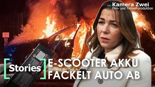 E-Roller Akku explodiert!  Beim Transport steht Auto plötzlich in Flammen | Kamera Zwei