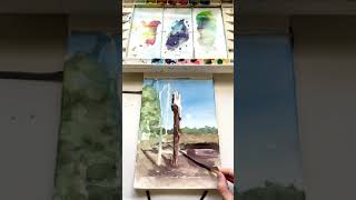 Sketchbook watercolor practice painting