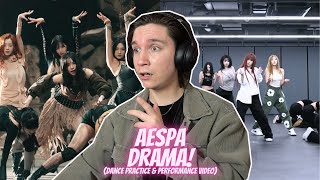 DANCER REACTS TO aespa | 'Drama' DANCE PRACTICE & PERFORMANCE VIDEO
