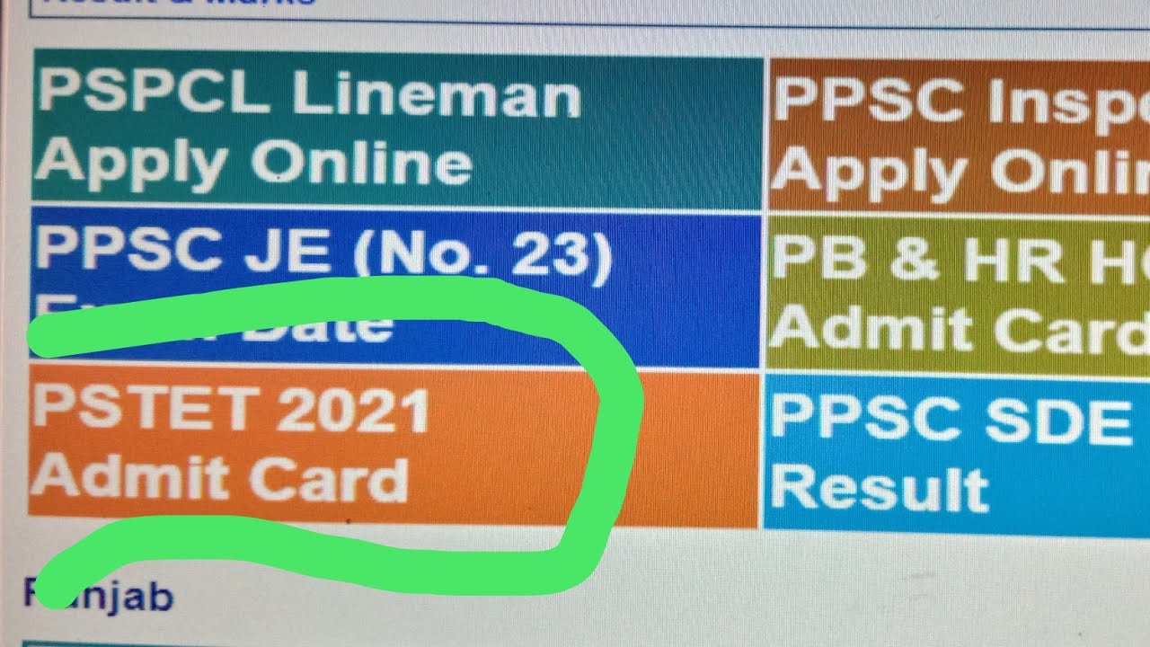 Pstet 2021 Admit Card Download || How To Download Pstet Admit Card ...