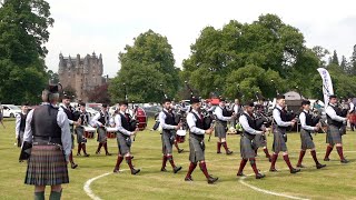 Stockbridge Pipe band (Edinburgh) take 2nd place in Grade 3 bands during Strathmore Games Angus 2018