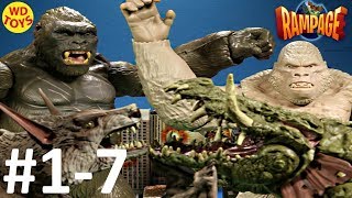 New Rampage The Movie Toys Action Sequences Video's 1-7 Compilation King Kong Vs George