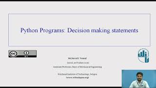 Python Programs: Decision making statements