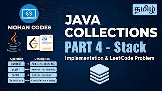 Java Stack Tutorial with LeetCode Problem in Tamil | Java Collections Part 4