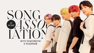 TOMORROW X TOGETHER Sings BTS, Bruno Mars, and "New Rules" in a Game of Song Association | ELLE