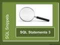 SQL Snippet 3