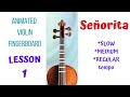 SEÑORITA - Learn how to play the violin without notes - ANIMATED VIOLIN FINGERBOARD - LESSON 1