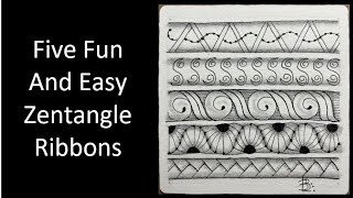 Five Fun and Easy Zentangle Ribbon Patterns