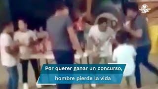 Hombre muere por atragantarse con pozole durante concurso en Tinum, Yucatán