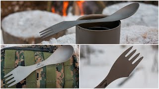 Титановая ложко-вилка от Naturehike. (Titanium NH19T012)