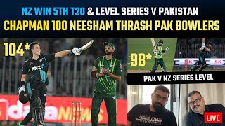 Chapman 104*, Neesham 45* thrash PAK bowlers | NZ chase down 194 with ease against Clueless PAK, 2-2