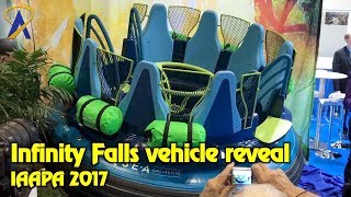 Infinity Falls raft vehicle reveal at IAAPA 2017 - coming to SeaWorld Orlando