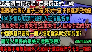 關門打狗房東稅上線，480多個政府部門進征信黑名單，社會失信企業失信全民失信蒸蒸日上，中國家庭只要有一個人有穩定收入就能擺脫貧困，人民掙的是美元?利欲熏心，面子工程，好吹牛逼，搞垮經濟只搞錢，#中国