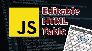Javascript Tutorial Make Html Table Content Editable No Jquery