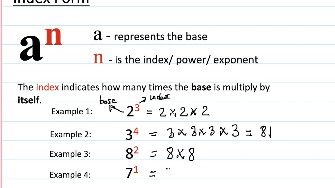 Index Notation Exam Questions