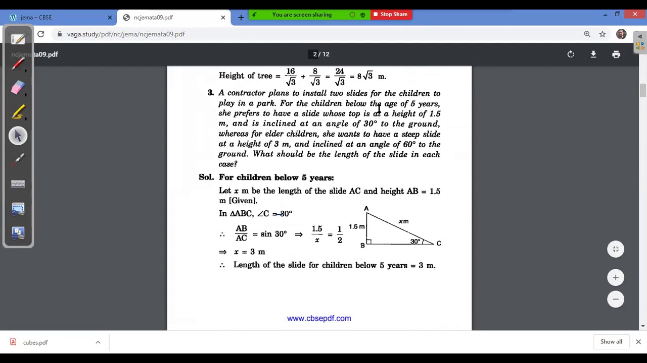 CH 9 Application Of Trigonometry Class 10 Ex 9.1 Q1,3,4,5 - YouTube