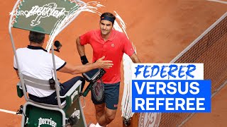 Roger Federer's on-court row with referee | Roland Garros 2021 | Eurosport Tennis