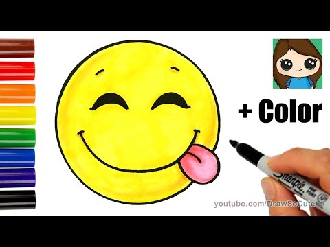 How to Draw a Silly Happy Face Emoji with Coloring Easy How to Draw a Silly Happy Face Emoji with Coloring Easy