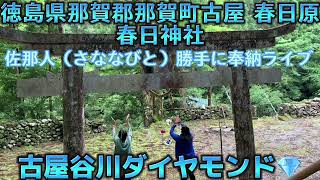 【那賀町　春日神社】佐那人（さななびと）勝手に奉納ライブ🎶♬〜古屋谷川ダイヤモンド💎〜♬♪