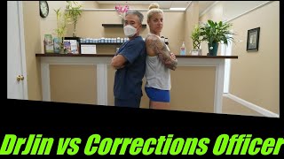 DrJin vs Corrections Officer--Chiropractic full body adjustments of Goliath 3