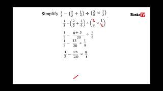 how to simplify fraction using B.O.D.M.A.S