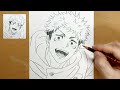 how to draw yuji itadori step by step jujutsu kaisen pencil art easy anime sketch