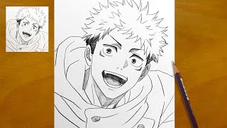 How to Draw Yuji Itadori Step by Step || Jujutsu Kaisen Pencil Art || Easy Anime Sketch