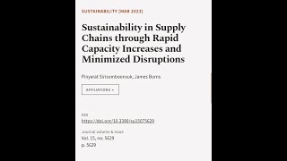 Sustainability in Supply Chains through Rapid Capacity Increases and Minimized Disrup... | RTCL.TV