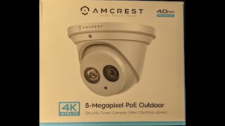 Amcrest 4K 8MP 4.00mm PoE Security Camera | Review | Setup | Footage