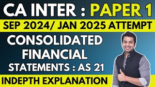 Ch 10 Unit 1 (Part 2) | AS 21 Consolidated Financial Statements | CA Inter Advanced Accounting