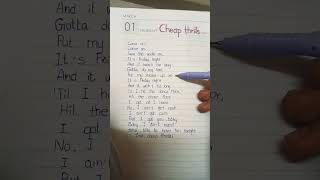 Cheap thrills lyrics /comment for next song /#purple #calligraphy #sia #cheapthrills