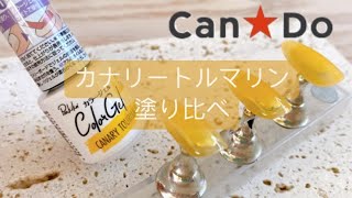 キャンドゥ夏の新色のパルカラーシリーズのカナリートルマリンを紹介しました！クリアイエローの可愛いカラージェルです！