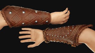 Leather bracers in Celtic style