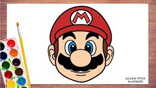 How to Draw Super Mario Face in Easy steps