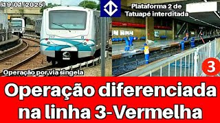 Metrô SP | Operação diferenciada na linha 3-Vermelha - Via singela entre Belém e Tatuapé